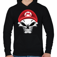 PRINTFASHION Mario koponya - Férfi kapucnis pulóver - Fekete