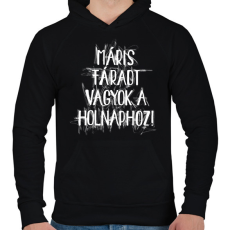 PRINTFASHION Máris fáradt vagyok a holnaphoz! - Férfi kapucnis pulóver - Fekete