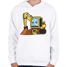 PRINTFASHION Markológép - Gyerek kapucnis pulóver - Fehér gyerek pulóver, kardigán