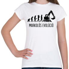 PRINTFASHION Markolós evolúció - Női póló - Fehér