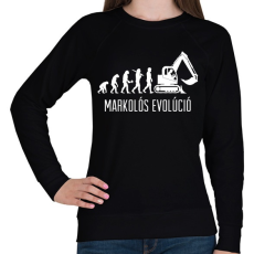PRINTFASHION Markolós evolúció - Női pulóver - Fekete