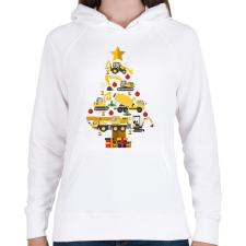 PRINTFASHION Markolós karácsonyfa - Női kapucnis pulóver - Fehér női pulóver, kardigán