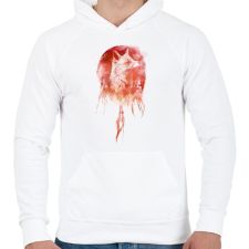 PRINTFASHION Mars - Férfi kapucnis pulóver - Fehér férfi pulóver, kardigán