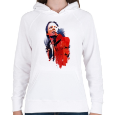 PRINTFASHION Marty - Női kapucnis pulóver - Fehér női pulóver, kardigán