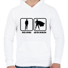 PRINTFASHION Más apuka vs Az én apukám - Férfi kapucnis pulóver - Fehér férfi pulóver, kardigán