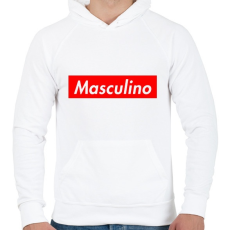 PRINTFASHION Masculino logo - Férfi kapucnis pulóver - Fehér