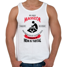 PRINTFASHION Masszőr vagyok - Férfi atléta - Fehér