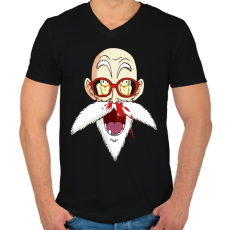 PRINTFASHION Master Roshi - Férfi V-nyakú póló - Fekete