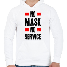 PRINTFASHION Maszk nélkül nincs kiszolgálás - Férfi kapucnis pulóver - Fehér férfi pulóver, kardigán