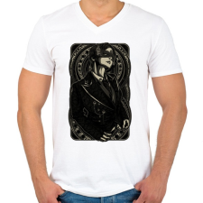 PRINTFASHION Maszkos  - Férfi V-nyakú póló - Fehér férfi póló