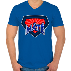 PRINTFASHION MÁTÉ - Férfi V-nyakú póló - Királykék