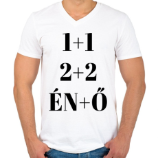PRINTFASHION Matek páros minta - Férfi V-nyakú póló - Fehér