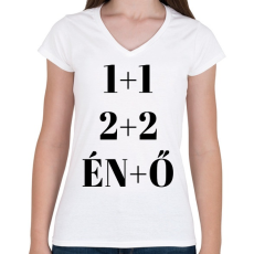 PRINTFASHION Matek páros minta - Női V-nyakú póló - Fehér