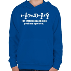 PRINTFASHION Math - Gyerek kapucnis pulóver - Királykék