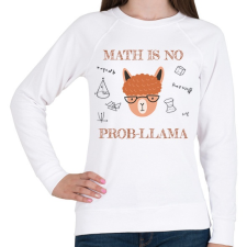 PRINTFASHION Math is no prob-llama - Női pulóver - Fehér női pulóver, kardigán