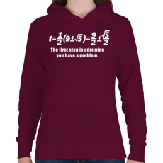 PRINTFASHION Math - Női kapucnis pulóver - Bordó