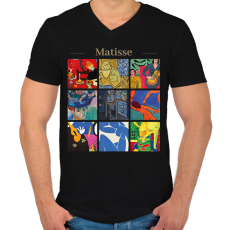 PRINTFASHION Matisse - részletek - Férfi V-nyakú póló - Fekete