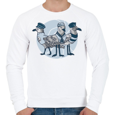 PRINTFASHION Matróz sirályok - Férfi pulóver - Fehér férfi pulóver, kardigán