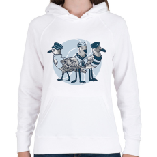 PRINTFASHION Matróz sirályok - Női kapucnis pulóver - Fehér