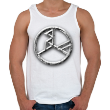 PRINTFASHION matt rovás logo - Férfi atléta - Fehér atléta, trikó