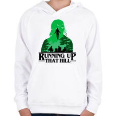 PRINTFASHION Max - Running up that hill - Gyerek kapucnis pulóver - Fehér