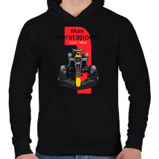 PRINTFASHION Max Verstappen 1 autóversenyző - fekete felirat - Férfi kapucnis pulóver - Fekete