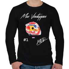 PRINTFASHION Max Verstappen - Férfi hosszú ujjú póló - Fekete
