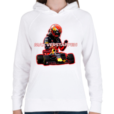 PRINTFASHION Max Verstappen - Női kapucnis pulóver - Fehér női pulóver, kardigán
