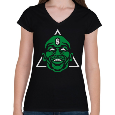 PRINTFASHION Mayweather - Női V-nyakú póló - Fekete