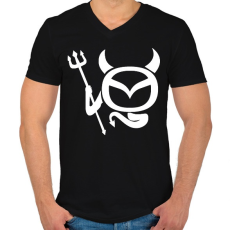 PRINTFASHION Mazda Devil - Férfi V-nyakú póló - Fekete