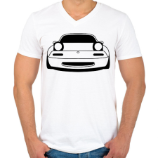 PRINTFASHION Mazda mx5 Fekete - Férfi V-nyakú póló - Fehér férfi póló