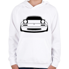 PRINTFASHION Mazda mx5 Fekete - Gyerek kapucnis pulóver - Fehér