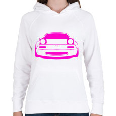PRINTFASHION Mazda mx5 Pink - Női kapucnis pulóver - Fehér