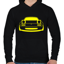PRINTFASHION Mazda mx5 Sárga - Férfi kapucnis pulóver - Fekete férfi pulóver, kardigán
