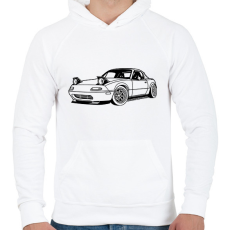 PRINTFASHION Mazda mx-5 /1 - Férfi kapucnis pulóver - Fehér