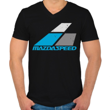 PRINTFASHION Mazda Speed - Férfi V-nyakú póló - Fekete férfi póló