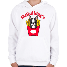 PRINTFASHION mcbulldog - Gyerek kapucnis pulóver - Fehér gyerek pulóver, kardigán