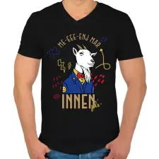 PRINTFASHION Me-eee-enj innen pls - Férfi V-nyakú póló - Fekete férfi póló