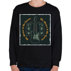 PRINTFASHION Me, Myself & My Guitar - Gyerek pulóver - Fekete