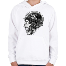 PRINTFASHION Meat is murder - Gyerek kapucnis pulóver - Fehér