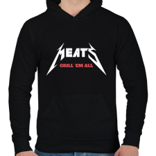 PRINTFASHION Meats - Férfi kapucnis pulóver - Fekete férfi pulóver, kardigán