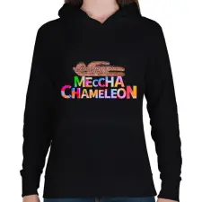 PRINTFASHION Meccha Chameleon - Női kapucnis pulóver - Fekete női pulóver, kardigán