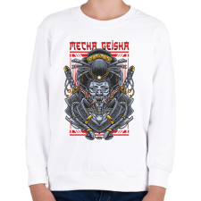PRINTFASHION Mecha Geisha - Gyerek pulóver - Fehér gyerek pulóver, kardigán