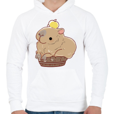 PRINTFASHION Medencéző Capybara - Férfi kapucnis pulóver - Fehér férfi pulóver, kardigán