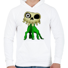 PRINTFASHION Medievil - Férfi kapucnis pulóver - Fehér férfi pulóver, kardigán