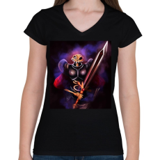 PRINTFASHION MediEvil - Női V-nyakú póló - Fekete