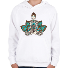 PRINTFASHION Meditáció - Gyerek kapucnis pulóver - Fehér
