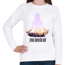 PRINTFASHION Meditáció - Női pulóver - Fehér