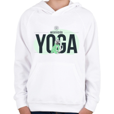 PRINTFASHION Meditációs jóga - Gyerek kapucnis pulóver - Fehér