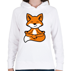 PRINTFASHION Meditáló róka - Női kapucnis pulóver - Fehér